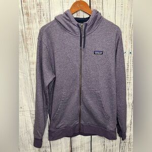 Patagonia French Terry Hoodie Womens M Purple Heathered Organic Cotton